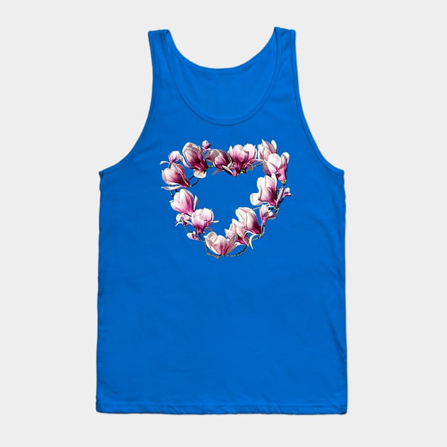 Magnolias - Magnolia Heart Tank Top by SusanSavad